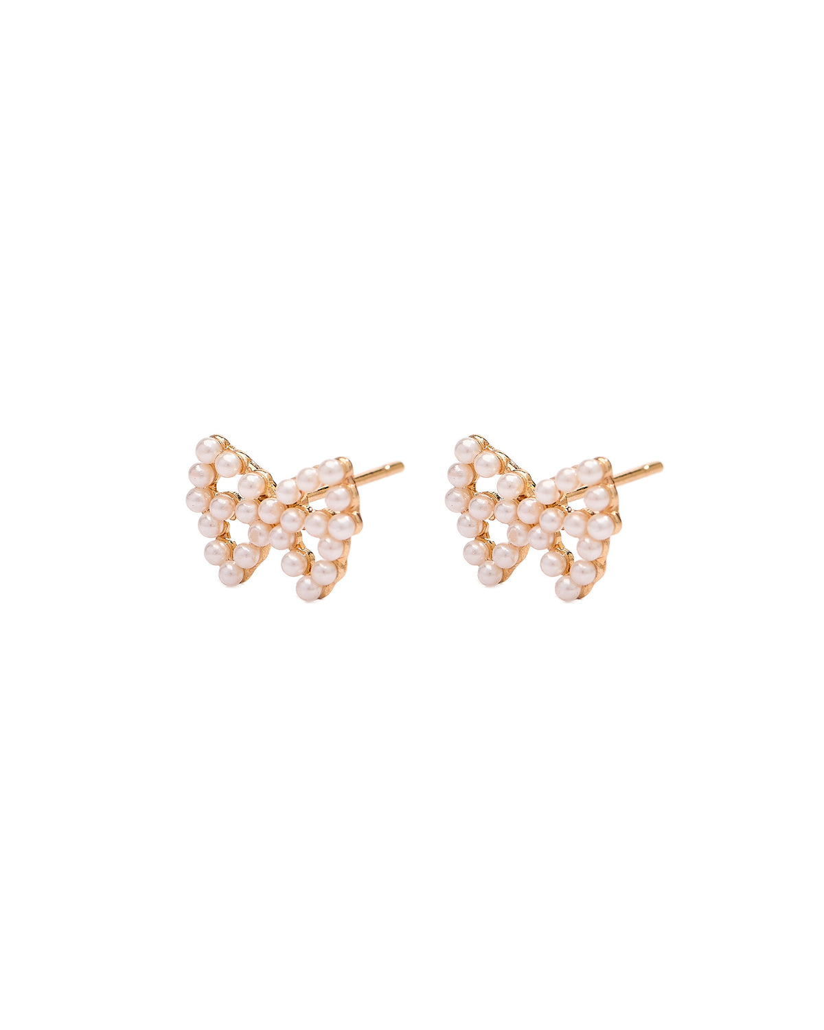 Bow & Pearl Earrings - Gold