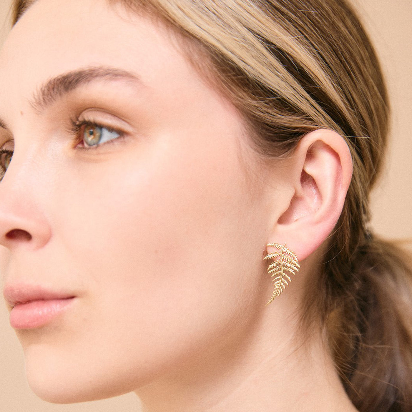 Isolde Fern Earrings - Gold