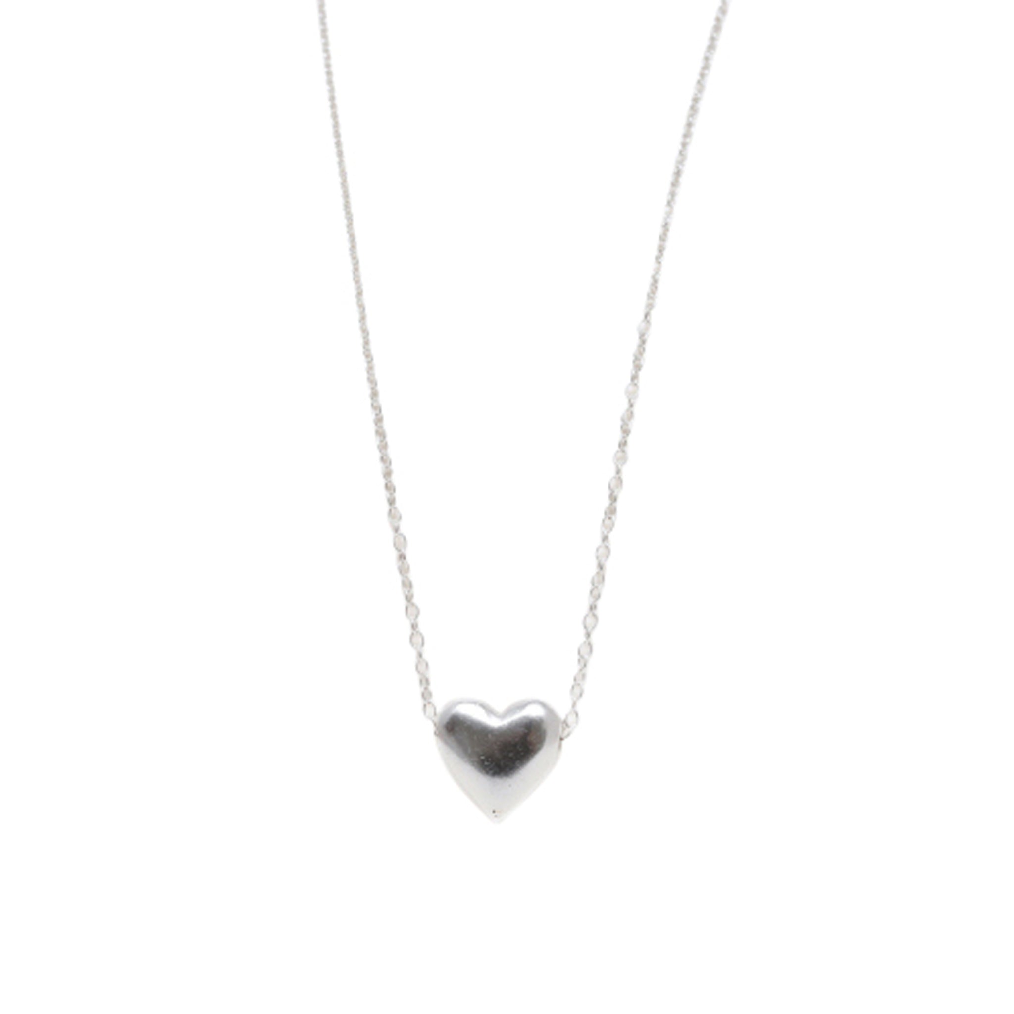 Poetic Heart Necklace - Silver