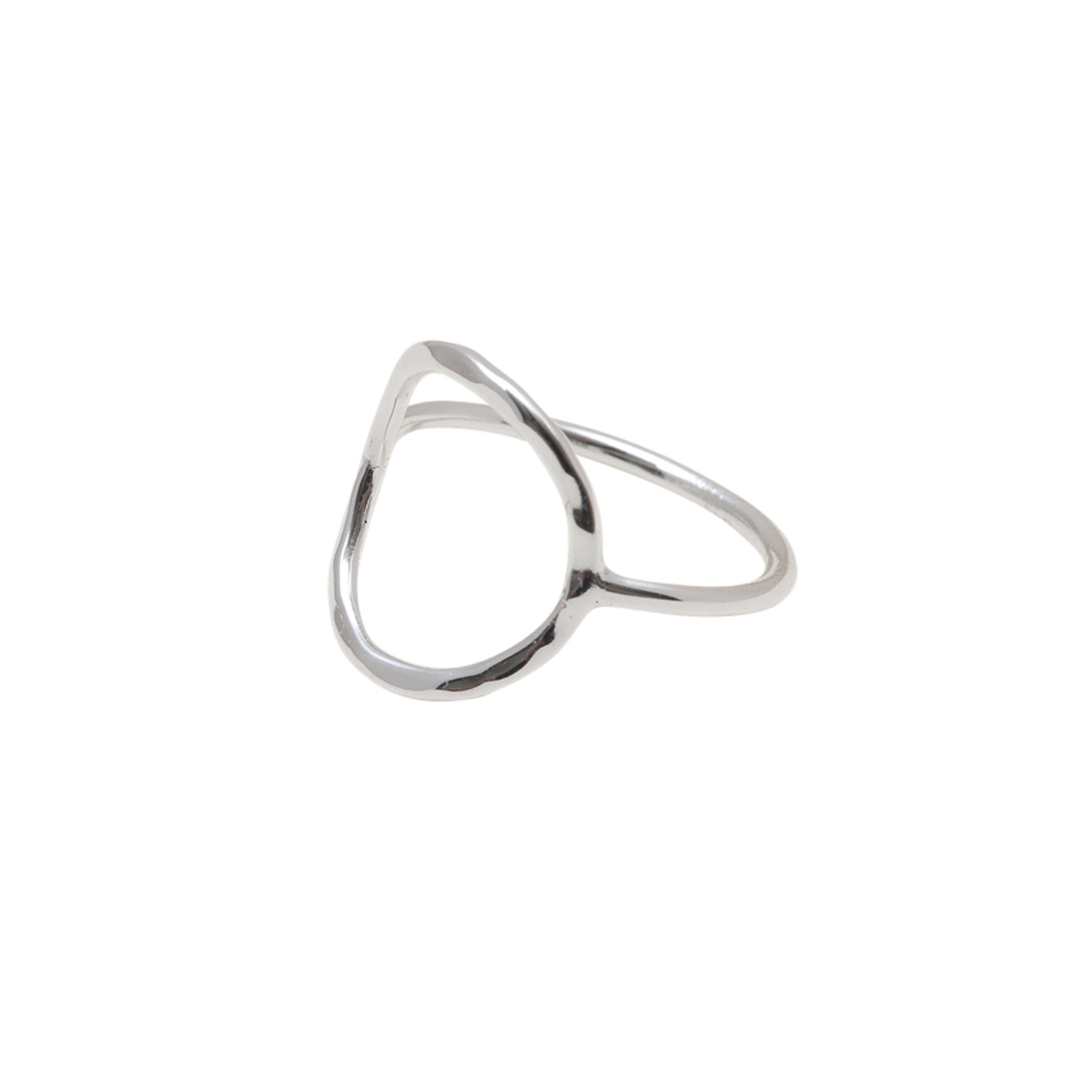 Oval Ring - Hammered Silver