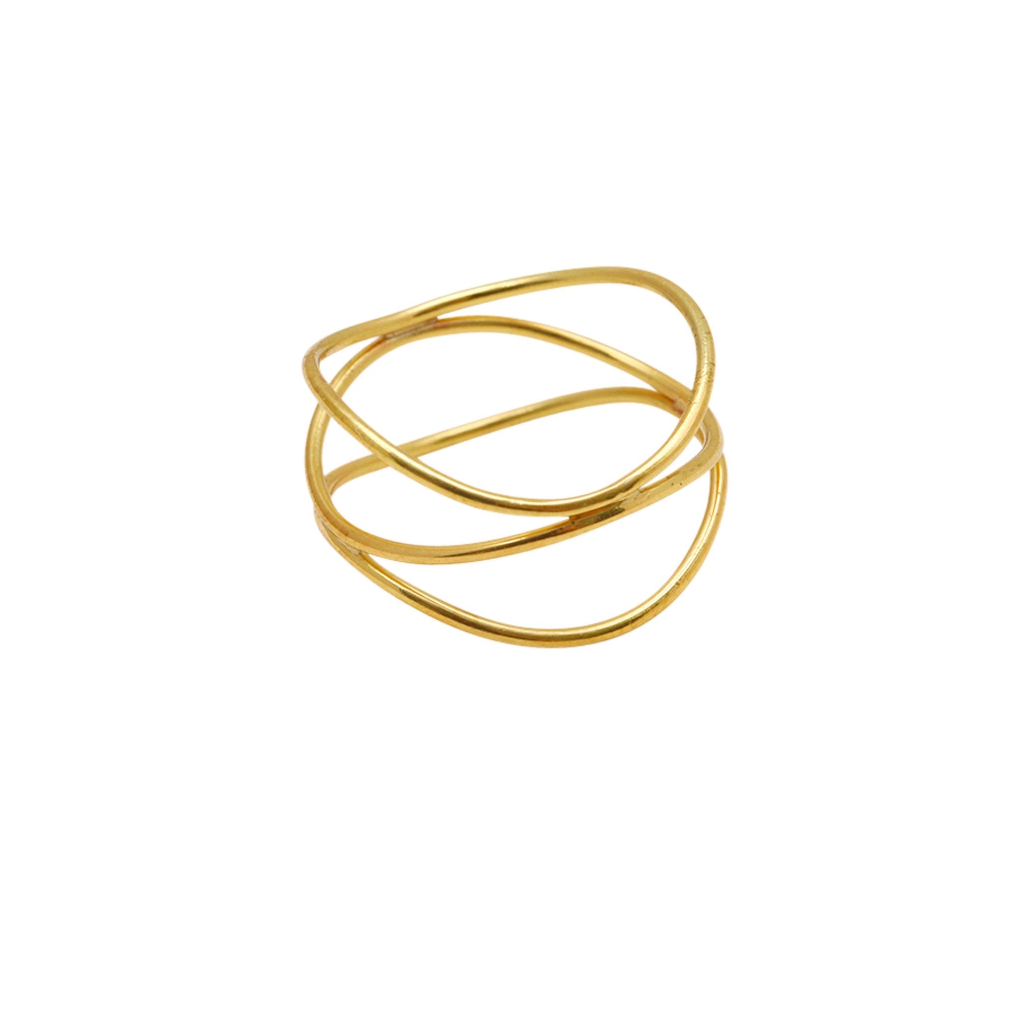 Fine Triple Wrap Ring - Gold